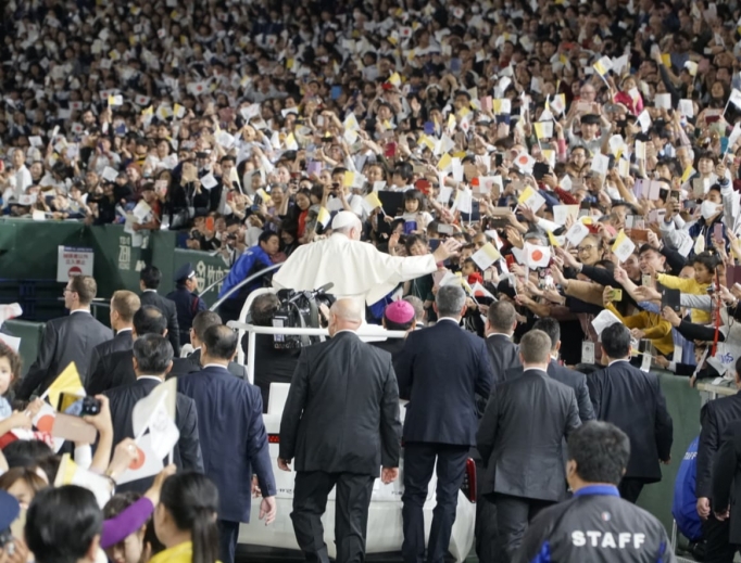 Pope Francis celebrates his final Mass in Tokyo, Japan Nov. 25, 2019.