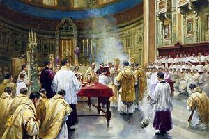 P. Villanueva, ‘Mass in St. John Lateran in Rome’, early 20th century