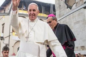 Pope Francis visits the cathedral of Prato in Tuscany on Nov. 10, during his first papal visit to Florence and Prato, which are both located in Italy’s northern Tuscan region. 