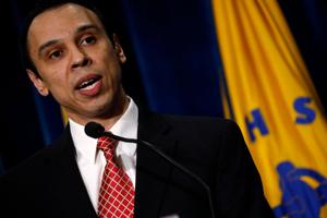 HHS Office of Civil Rights Director Roger Severino speaks at a news conference announcing a new division on Conscience and Religious Freedom at the Department of Health and Human Services Jan. 18 in Washington, DC. The new division, part of the department's Office of Civil Rights, will assist medical professionals who object to certain procedures on religious grounds. 