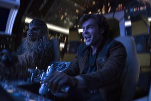 DYNAMIC DUO. Han Solo (Alden Ehrenreich) and Chewbacca (Joonas Suotamo) team up in Solo: A Star Wars Story, which relates how the iconic friends met.