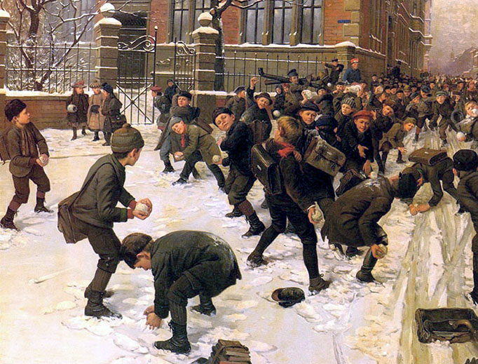 Fritz Freund (1859–1936), “The Snowball Fight”
