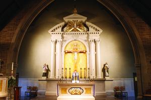 From the Sacred Heart statue to the restored tabernacle, St. Catherine of Siena Church has Jesus as its central focus. 
