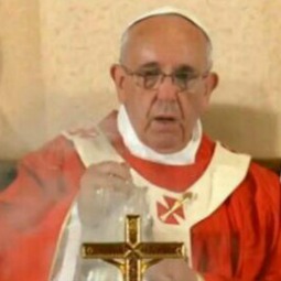 Pope Francis incenses the altar during Mass in the Upper Room on May 26.
