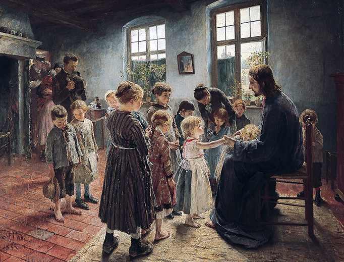 Fritz von Uhde, “Suffer the Little Children to Come Unto Me,” 1885