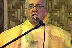 Pope Francis says Mass at Tacloban in the Philippines Jan. 17.