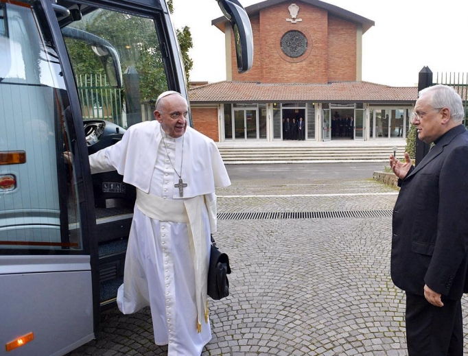 Pope Francis on on retreat this week.