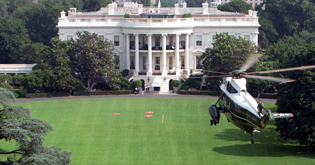 Marine One arrives at the South Lawn of the White House