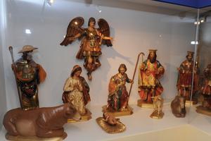 Highlights of the exhibit include a hand-carved Mexican Nativity replica of a crèche originally displayed at the Vatican; a Holy Family trio crafted from intricately folded paper and on loan from St. Joseph’s Oratory of Mount Royal in Canada; and a Kenyan-made crèche formed from a gourd, straw, wire, rubber, shell, banana bark and shoe polish. 