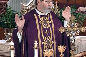 Father Mitch Pacwa celebrates Mass March 18 from the Our Lady of the Angels Chapel at EWTN in Irondale, Alabama.