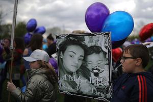 Balloons being prepared to release in memory of Alfie Evans outside Alder Hey Hospital after terminally ill 23-month-old Alfie Evans died at 2:30am this morning on April 28, 2018, in Liverpool, England.