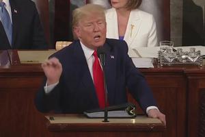 President Trump addresses the nation in his State of the Union address, February 4, 2020. 