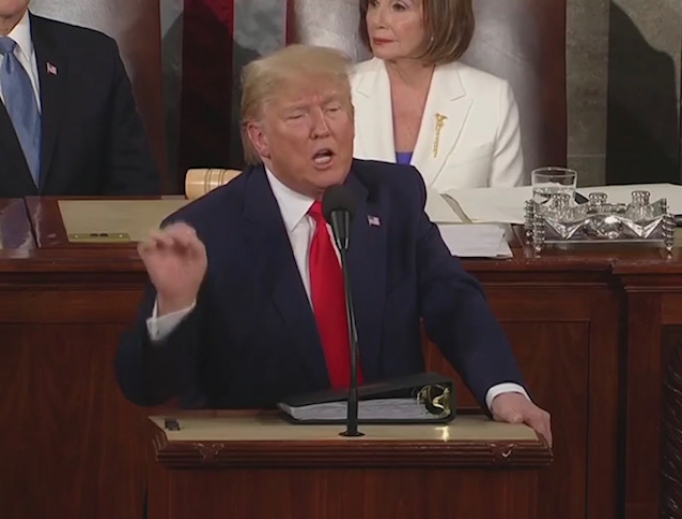 President Trump addresses the nation in his State of the Union address, February 4, 2020. 
