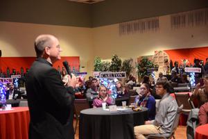 Bishop John Barres addresses City Lights attendees.