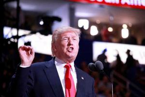Donald Trump speaks at the Republic National Convention in Cleveland, July 21, 2016.