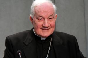 Cardinal Marc Ouellet, prefect of the Congregation for Bishops, attends the annual new bishops' conference, 'Witnesses of the Risen Lord,' at the Holy See Press Office Feb. 1, 2016. 

