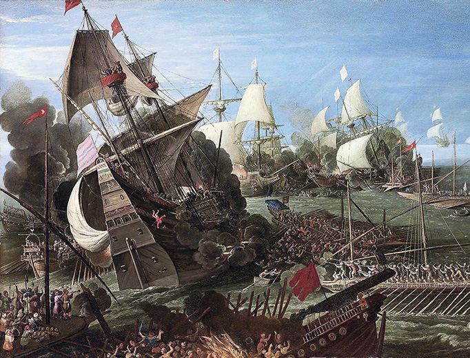 Circle of Andries van Eertvelt (1590-1652), “The Battle of Lepanto”