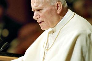 Pope John Paul II addresses the United Nations in 1995.