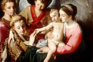 Annibale Carracci, “The Mystical Marriage of Saint Catherine”, between 1585 and 1587