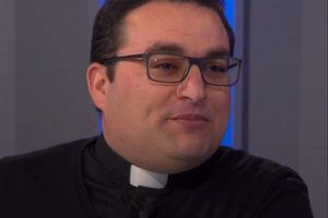 Father Kevin Schembri of Malta appears on the Xarabank television show.