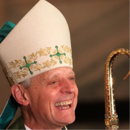 NEW ROLE. Cardinal-designate Donald W. Wuerl of Washington smiles as he answers questions from the media after celebrating Mass at the Cathedral of St. Matthew the Apostle in Washington Oct. 20. The 69-year-old prelate is one of 24 new cardinals named by Pope Benedict XVI earlier that day. 