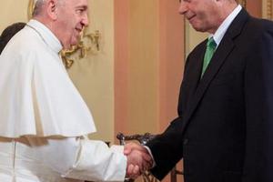 U.S. House Speaker John Boehner greets Pope Francis as he arrives at the U.S. House of Representatives on Sept. 24.