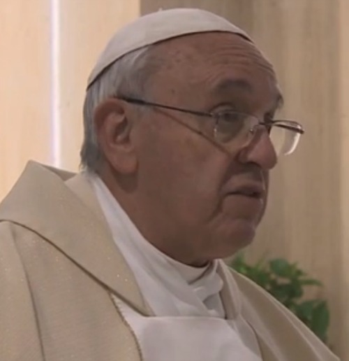 Pope Francis delivers his homily at the May 19 daily Mass he celebrated at the St. Martha's guesthouse at the Vatican.
