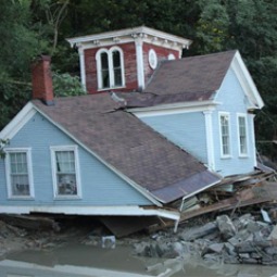 House damaged by the hurricane as it came through Bethel, Vt., on Aug. 29, 2011. 
