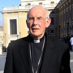 Cardinal Sean Brady, chairman of the Irish bishops' conference, walks in St. Peter's Square at the Vatican Oct. 6. Cardinal Brady and other Church leaders met the same day with the bishops conducting the visitations and with officials from the Congregation for Bishops and the Vatican Secretariat of State.