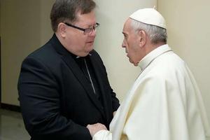 Pope Francis mourns the Quebec mosque attack with Cardinal Gerald Lacroix Jan. 30. 