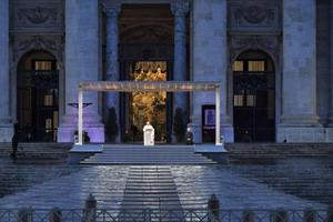 Pope Francis gives an extraordinary Urbi et Orbi blessing in St. Peter's Square, March 27, 2020.