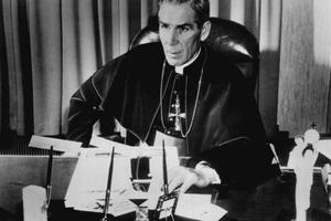 Archbishop Fulton J. Sheen on TV.
