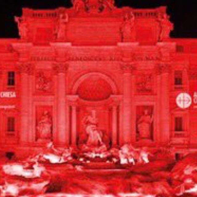 Trevi fountain lit up April 29.
