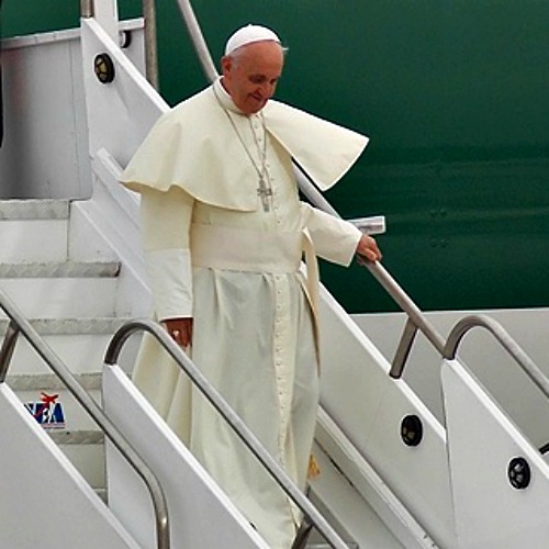 Pope Francis arrives in Rio de Janeiro for World Youth Day.



