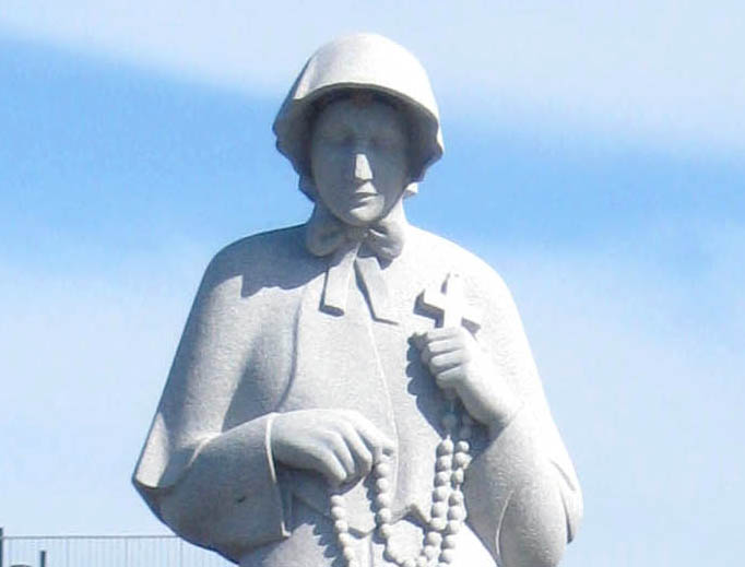 The statue of St. Elizabeth Ann Seton in St. Raymond's Cemetery in the Bronx
