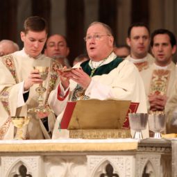 Archbishop Timothy Dolan of New York celebrates St. Patrick's Day Mass at St. Patrick’s Cathedral in New York March 17. 