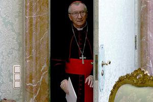 Vatican Secretary of State Cardinal Pietro Parolin attends a papal audience at the Apostolic Palace on Feb. 22 in the Vatican.
