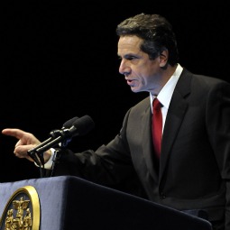New York Gov. Andrew Cuomo presents his 2011-12 budget proposal in Albany, New York February 1.  