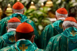 Cardinals attend a mass celebrated by Pope Francis for the opening of the Synod of Bishops for the Amazon region, in St. Peter's Basilica on October 6, 2019. 