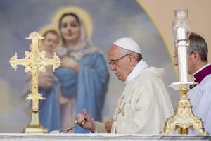 Pope Francis incenses the altar during Mass in Gyumri, Armenia, June 25, 2016. 