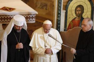 Pope Francis visits the Ukrainian Greek Catholic community in Rome. 