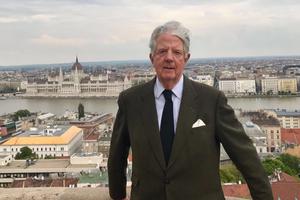 Archduke Michael Habsburg-Lothringen poses in front of the Hungarian Parliament. Archduke Michael Habsburg-Lothringen poses in front of the Hungarian Parliament.