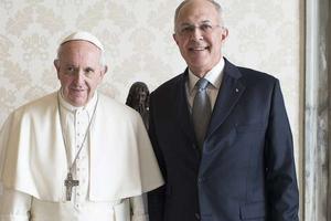 Pope Francis meets with Supreme Knight Carl Anderson of the Knights of the Columbus, February 16, 2017. 