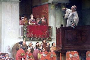John Wencker, “St. John Chrysostom Preaching Before the Empress Eudoxia,” c. 1880