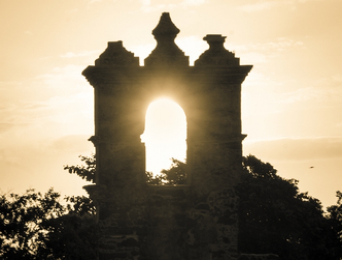 The ruins of a Jesuit Catholic church in Joanes on Marajo Island, Brazil.