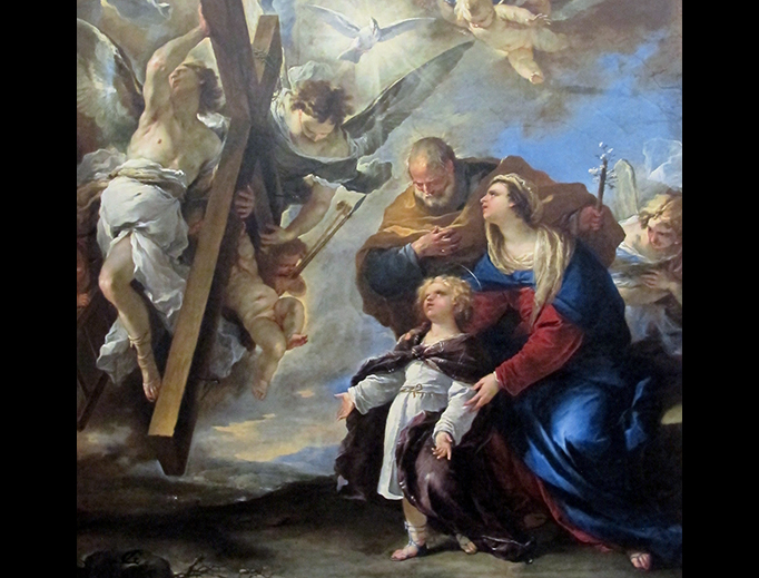 Luca Giordano, “Holy Family With Symbols of the Passion,” 1660