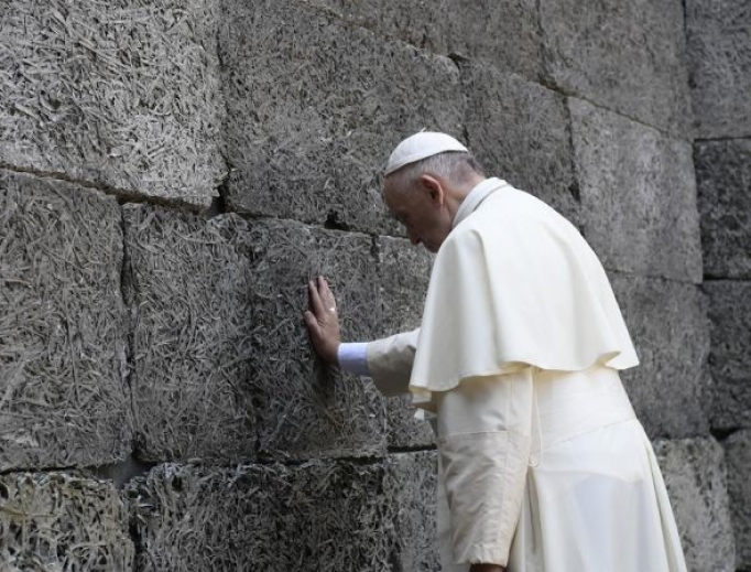 Pope Francis prayed amid the Nazi death camps on July 29.