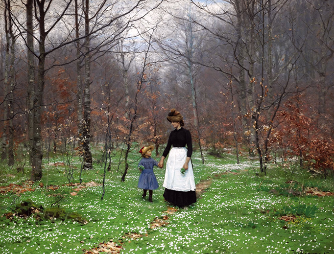 Hans Andersen Brendekilde, “Springtime, the First Anemones”, 1889