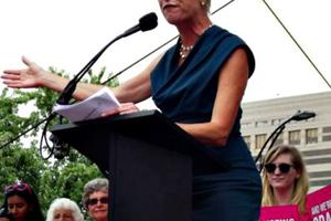 Planned Parenthood Federation of America CEO Cecile Richards speaks during a rally in support of the organization.