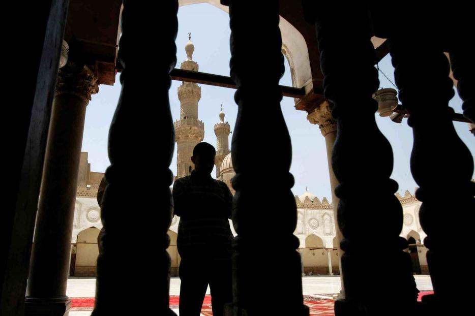 A man prays June 2 at the Al-Azhar Mosque in Cairo.